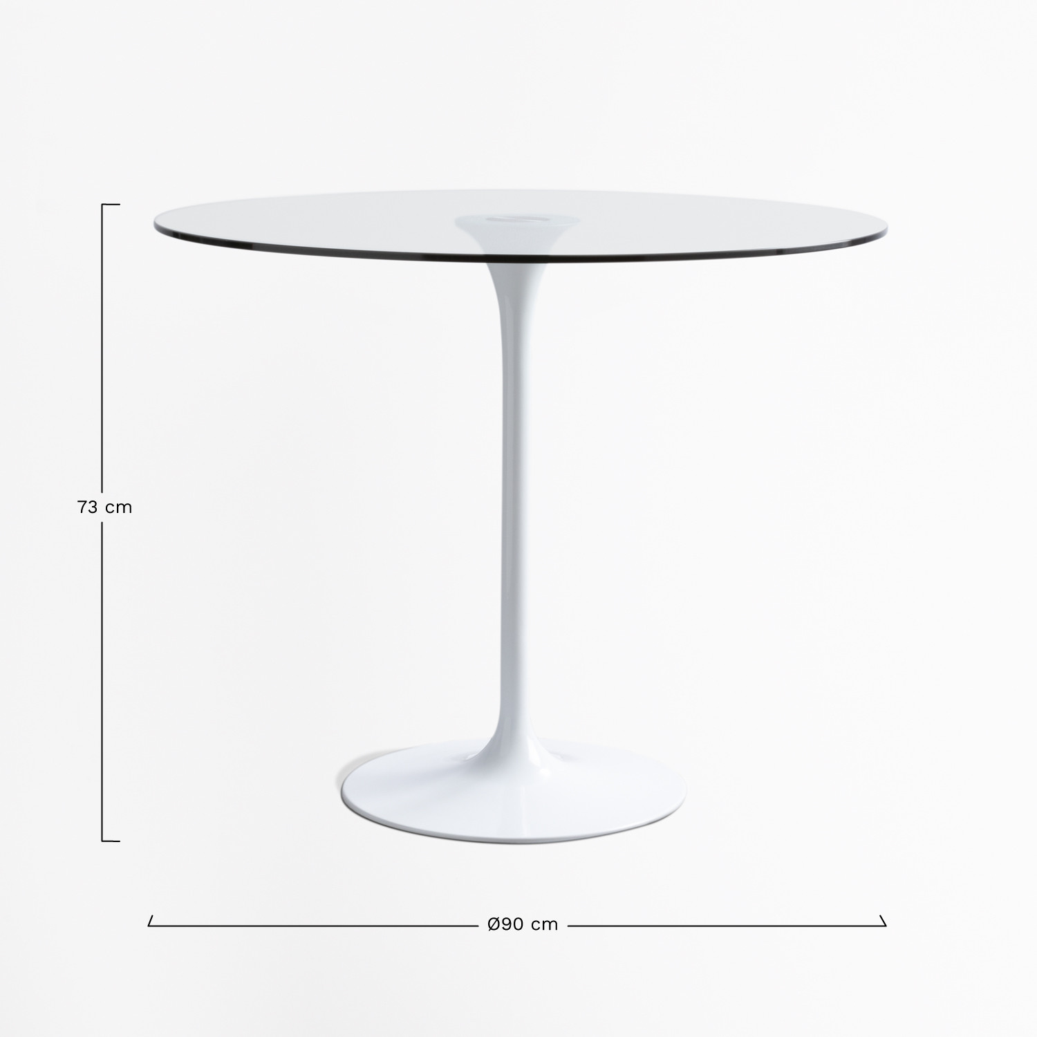 Tuhl Ronde Tafel O70 90 Cm Van Glas En Aluminium Sklum